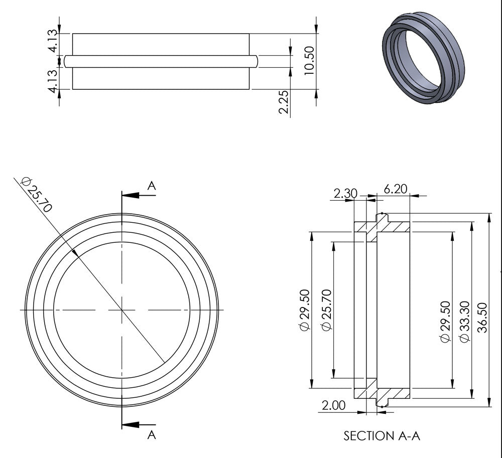 Brass Screw Castor with Rubber Tyre and Round Embellisher