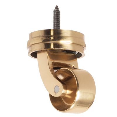 Brass Screw Castor with Round Embellisher