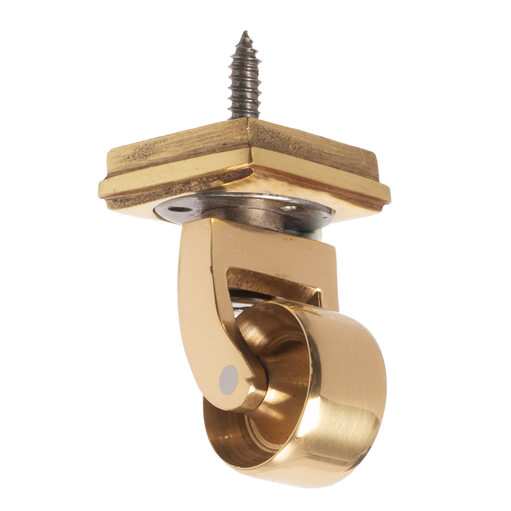 Brass Screw Castor with Square Embellisher