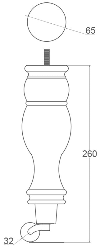 Blenhiem Turned Furniture Legs With Castors