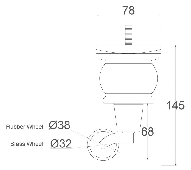 Marja Wooden Legs with Castors 