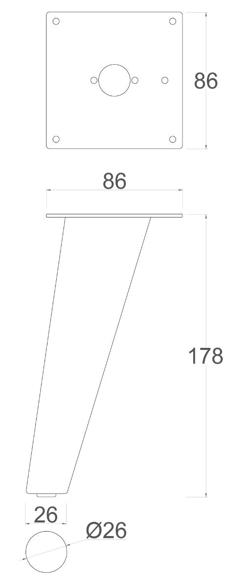 Tyrol Angled Metal Furniture Legs